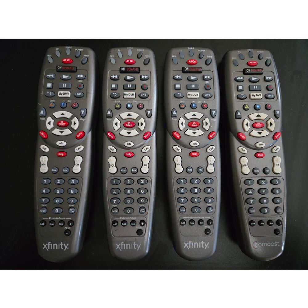 XFINITY Comcast Custom DVR 3 Device Universal Remote-Lot of 4 Remotes-Used